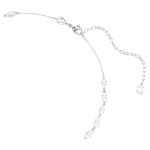 Vienna Y necklace Mixed cuts, Feather, White, Rhodium plated